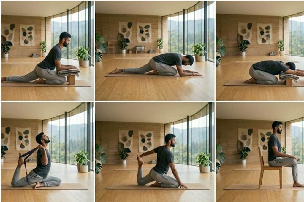 Variations Of Yoga Pigeon Pose
